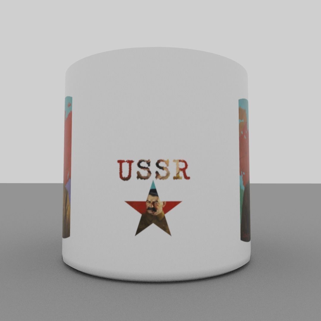 Joseph Stalin mug Low-poly 3D model_3