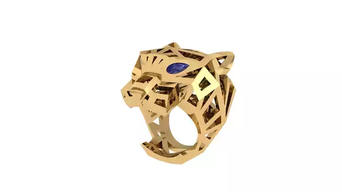 Panther Ring With Sapphire