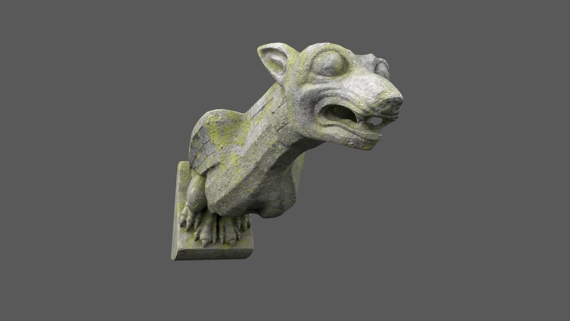 Gargoyle08 Low-poly 3D model_9