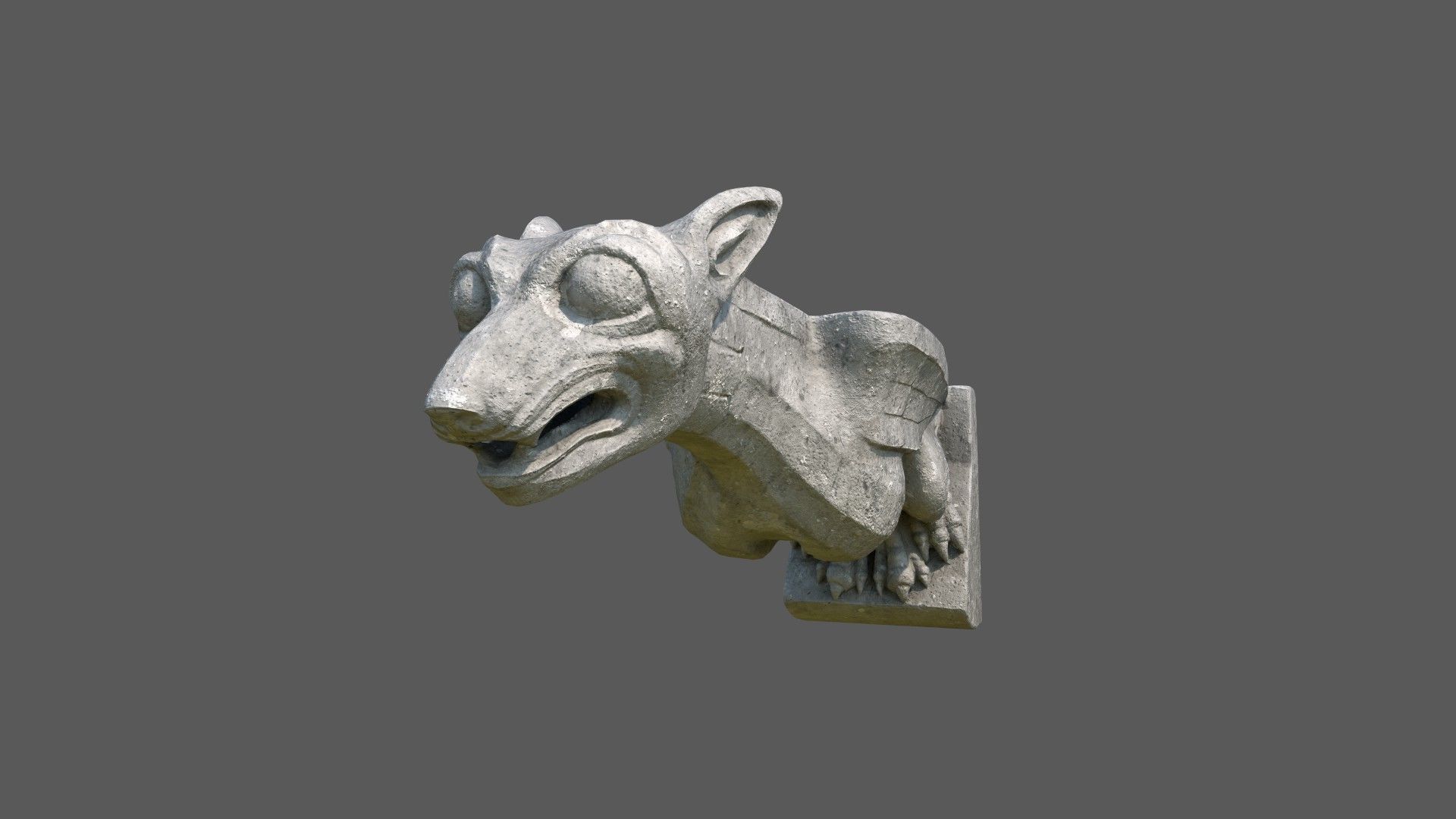 Gargoyle08 Low-poly 3D model_8