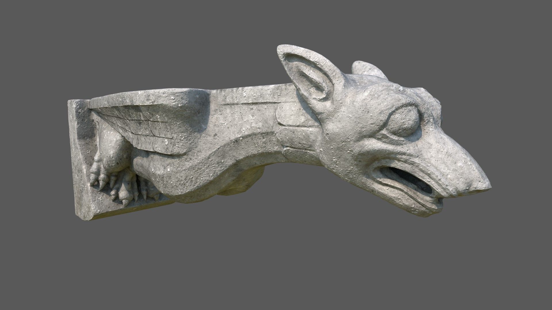 Gargoyle08 Low-poly 3D model_6