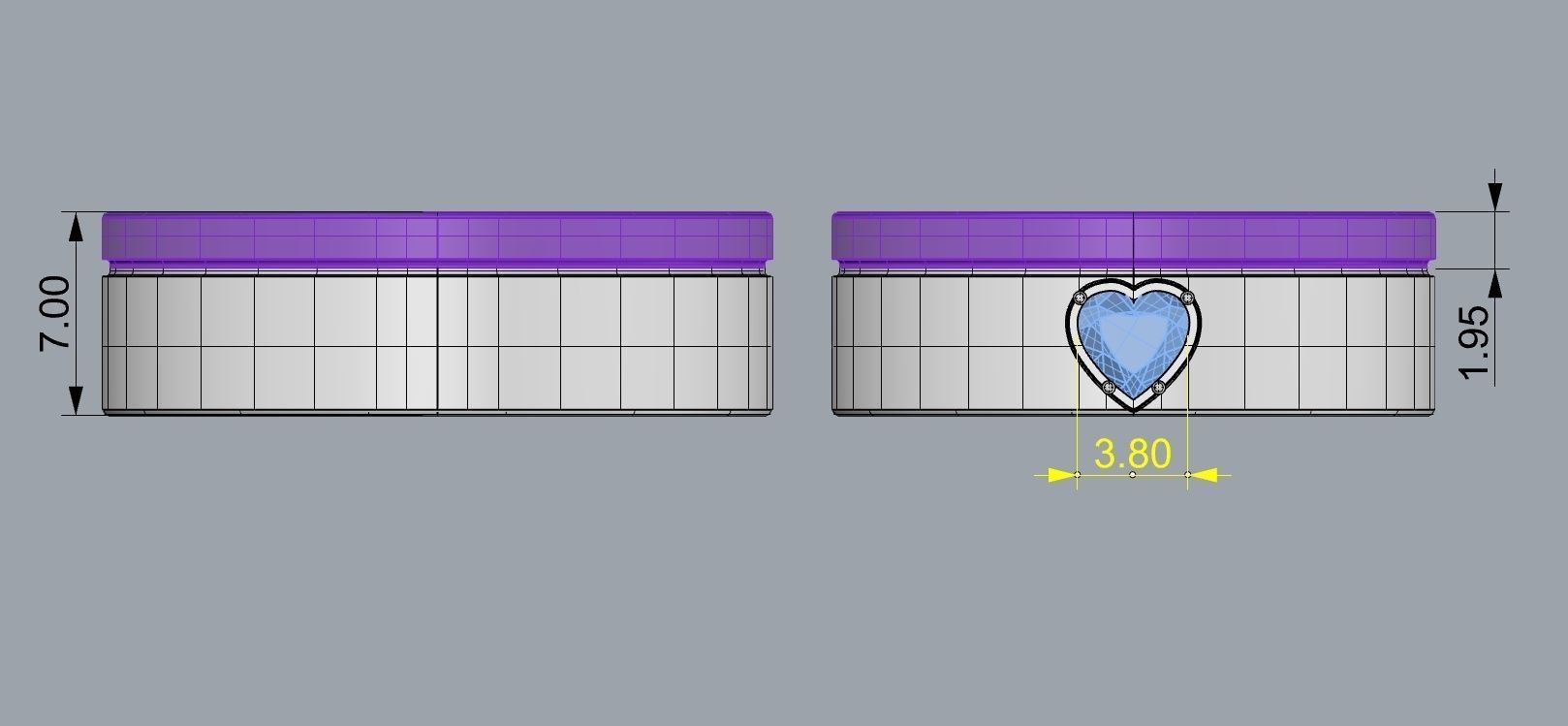 Wedding rings with two halves 3D print model_5