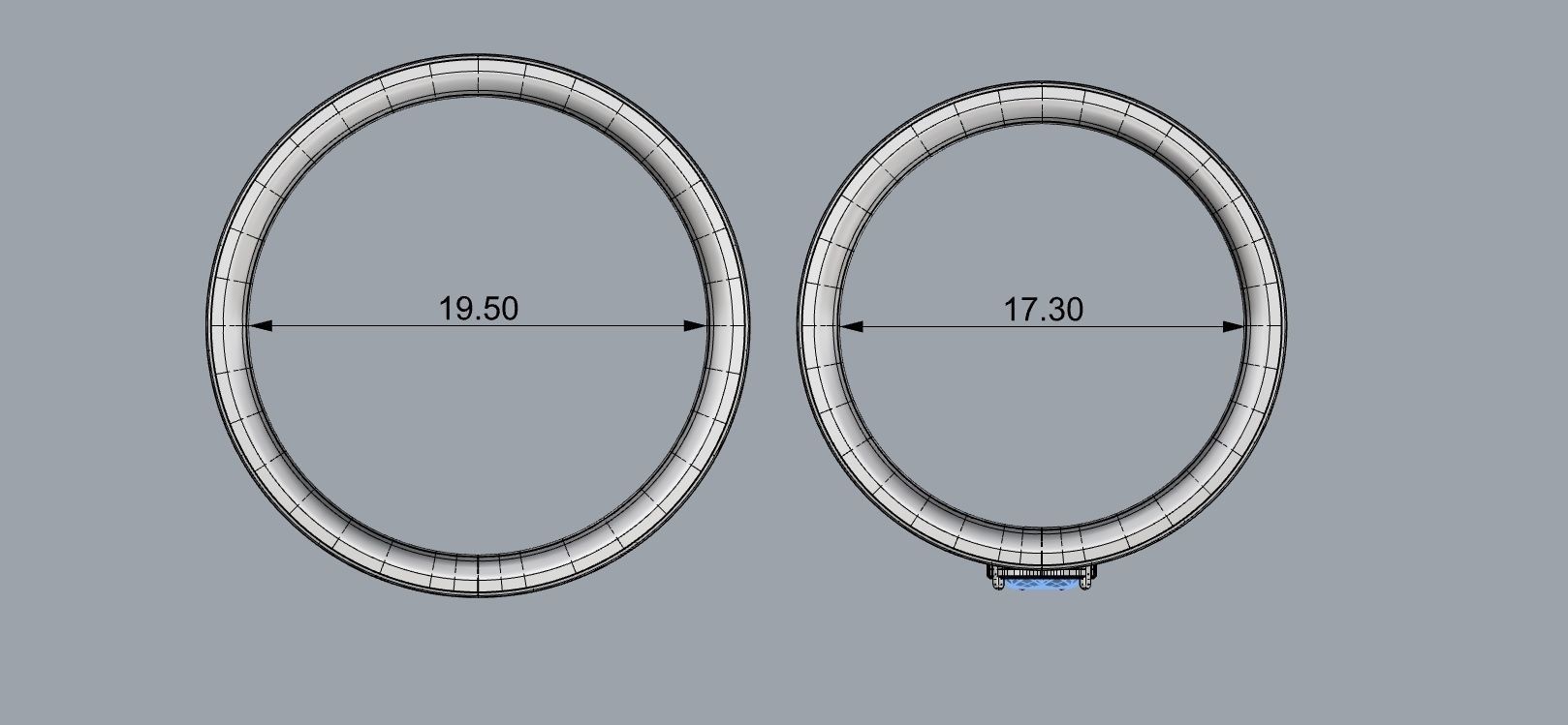 Wedding rings with two halves 3D print model_4