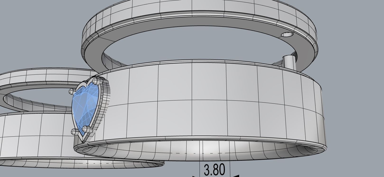 Wedding rings with two halves 3D print model_7