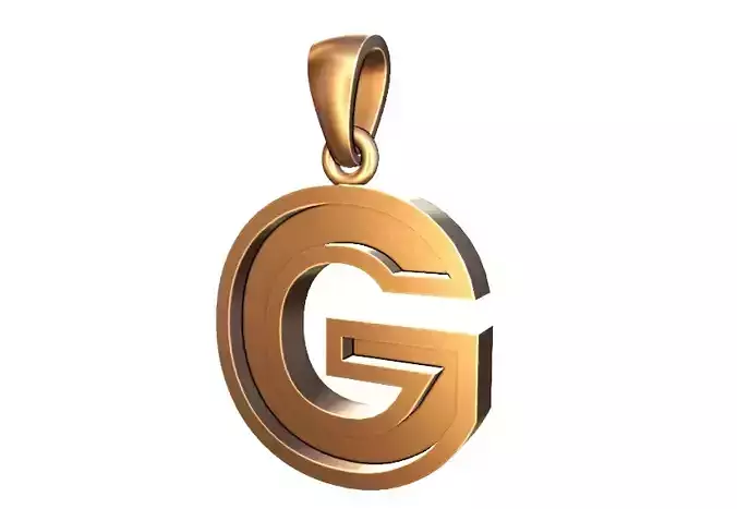 marquee style initial letter G pendant