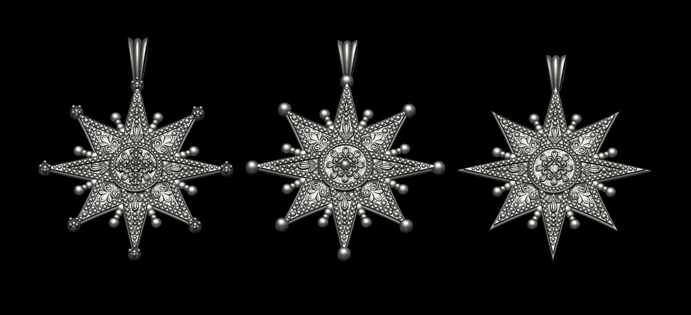 Star Of Bethlehem Pendant 3D print model_2