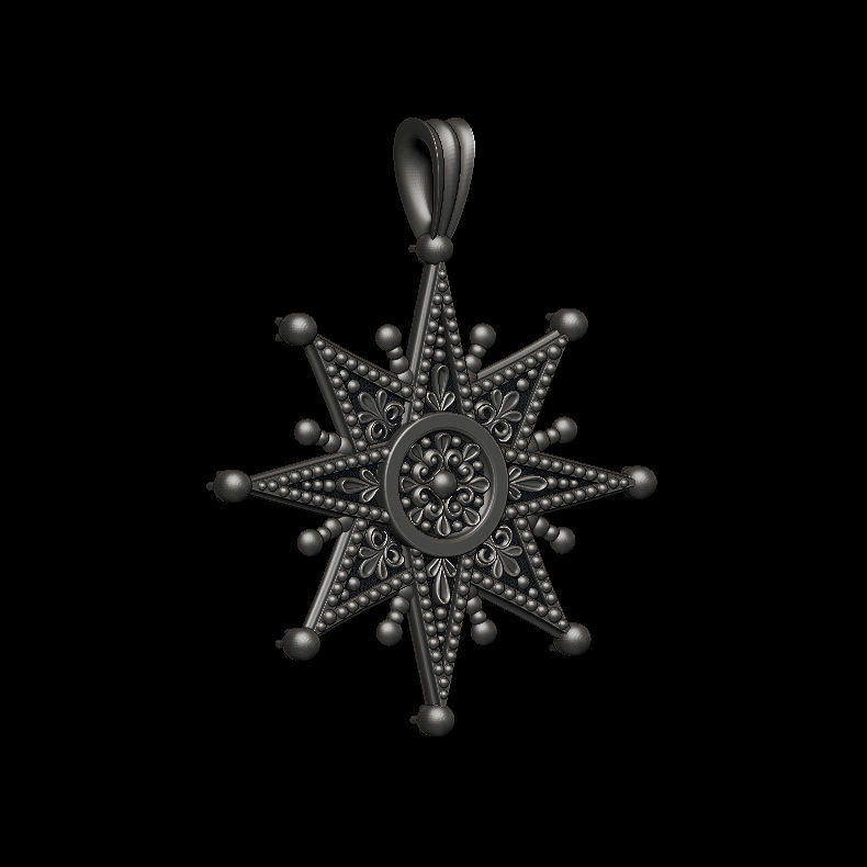 Star Of Bethlehem Pendant 3D print model_8