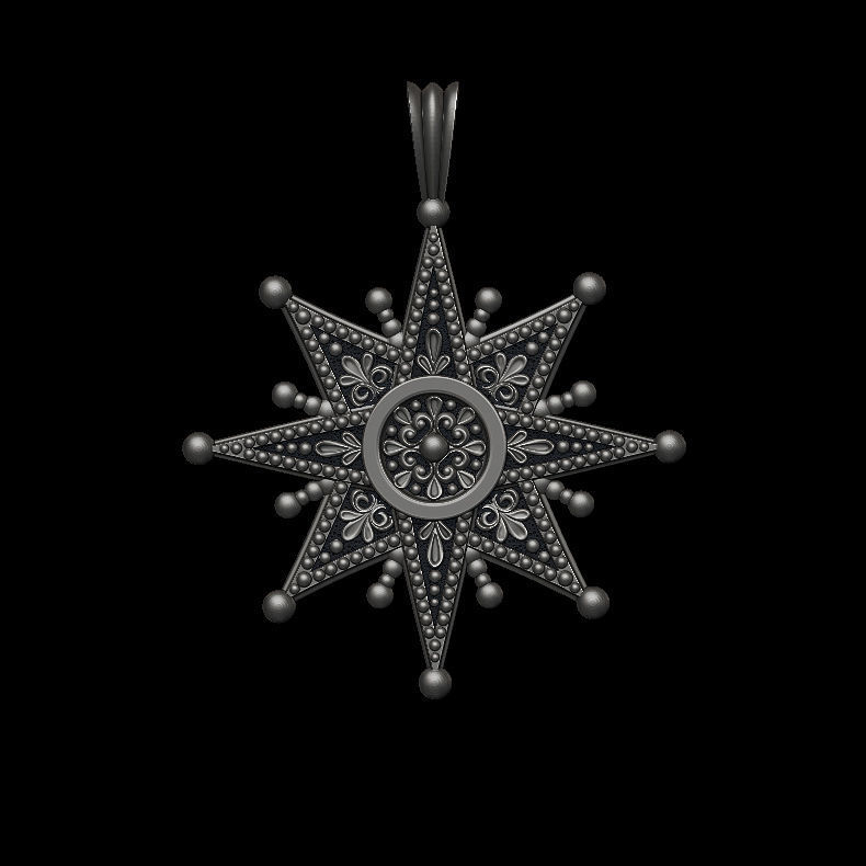 Star Of Bethlehem Pendant 3D print model_7