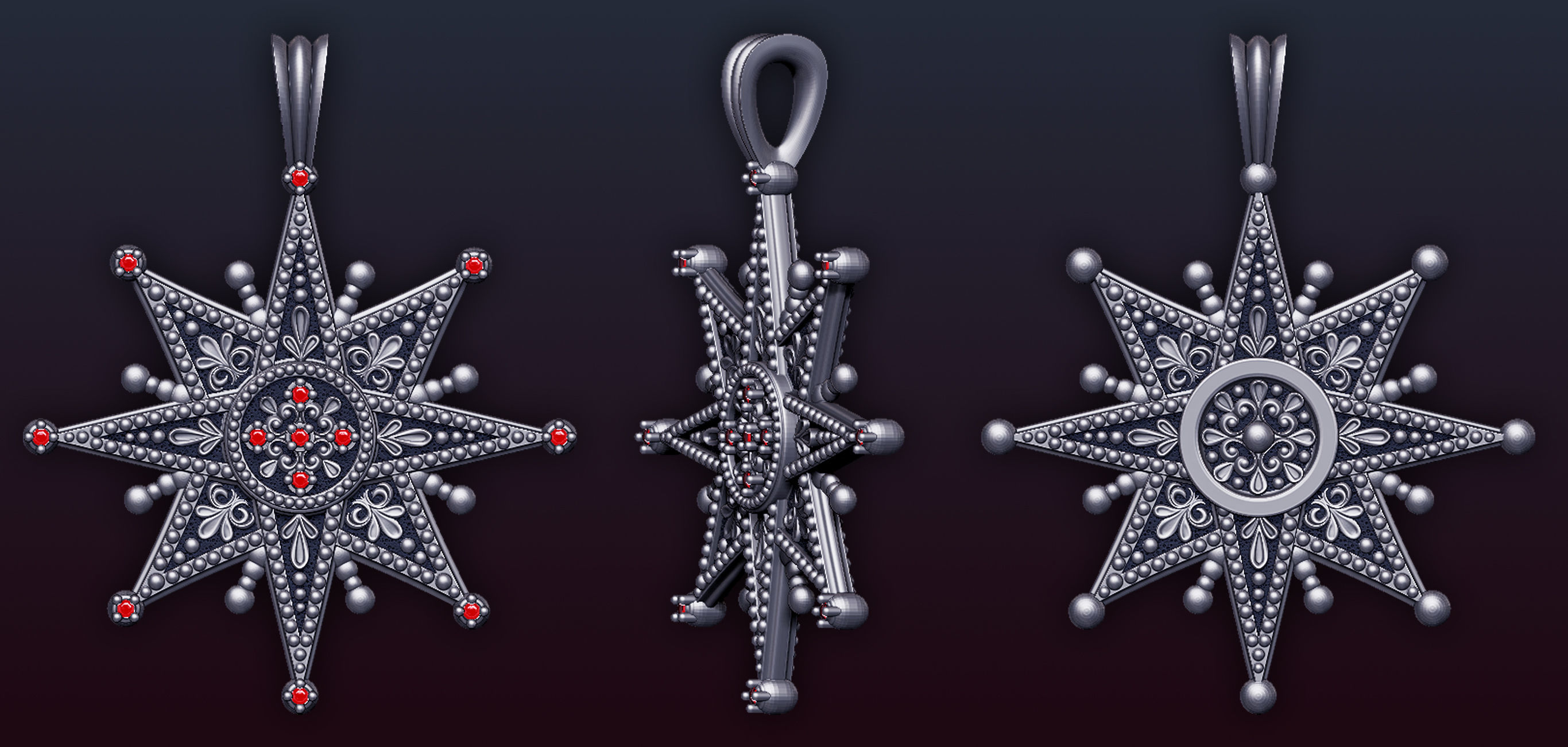 Star Of Bethlehem Pendant 3D print model_1