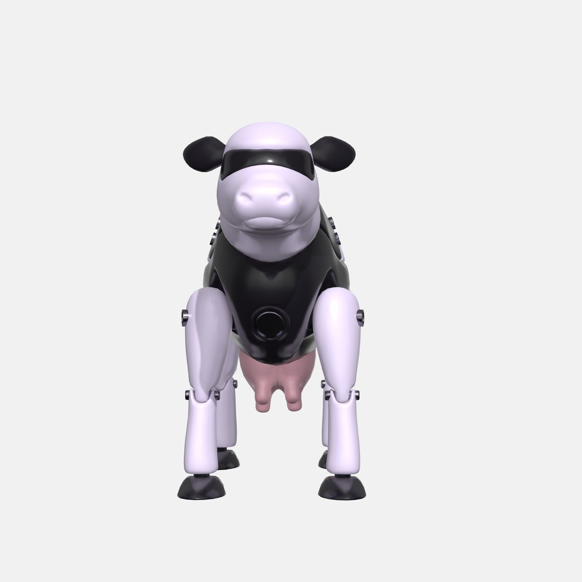 Plastic robot cow  Low-poly 3D model_2