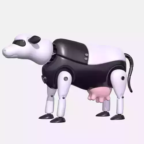 Plastic robot cow  Low-poly 3D model