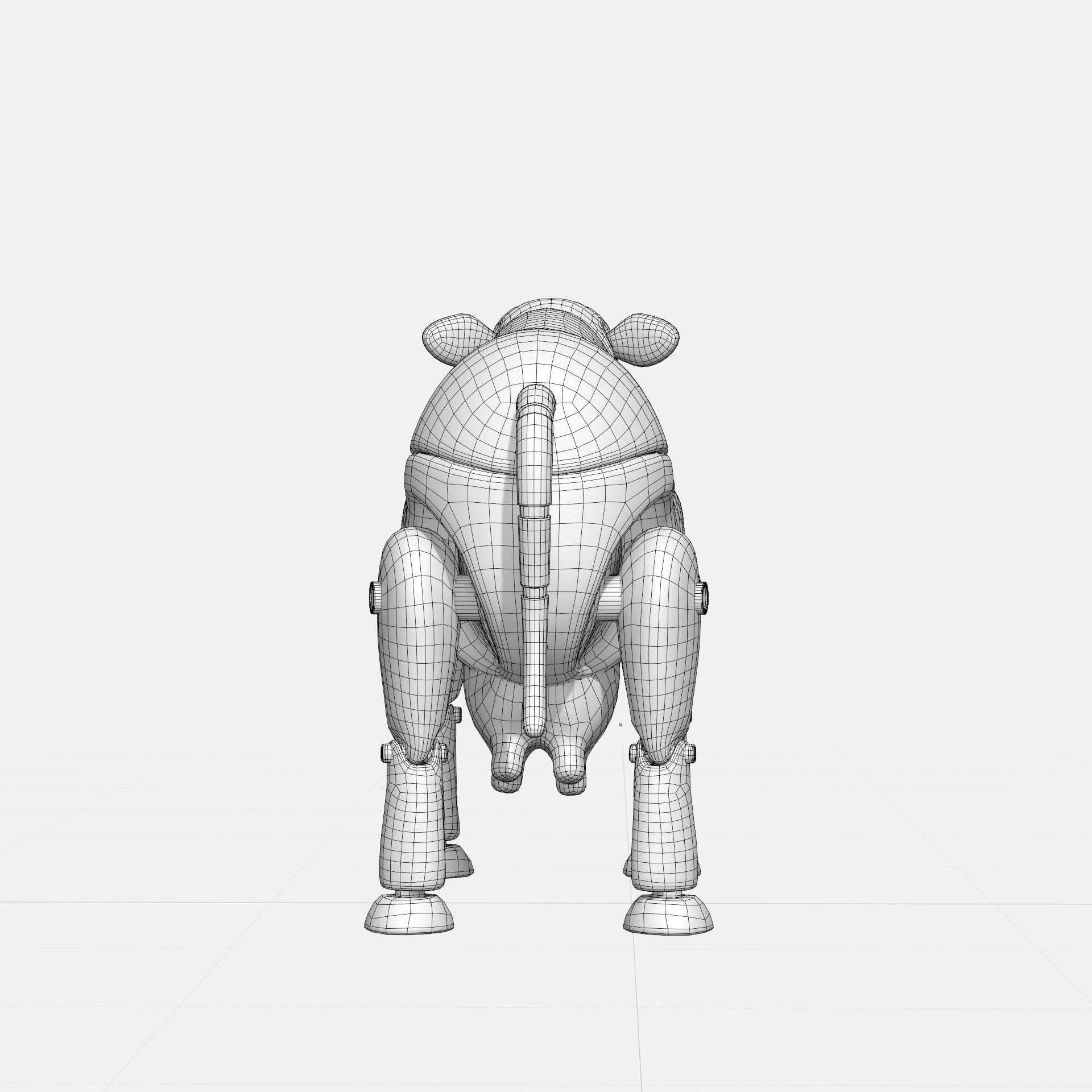 Plastic robot cow  Low-poly 3D model_6
