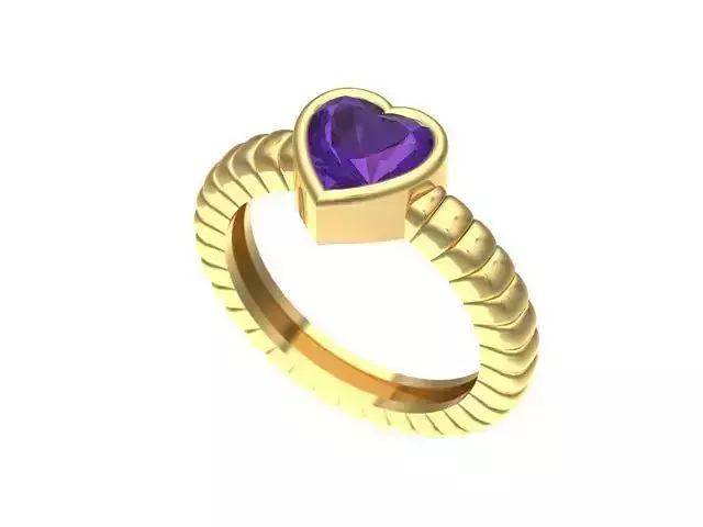 heart shape solitaire ring