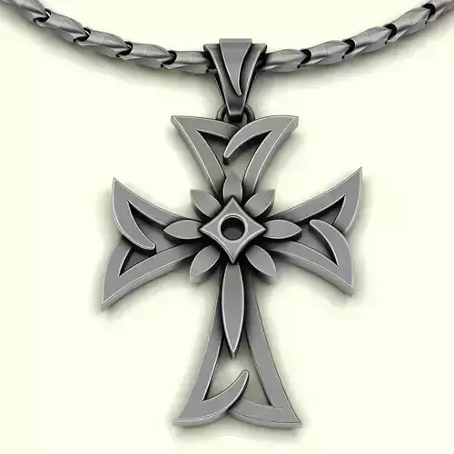 Cross ring silver gold sterling printable jewelry 3D model