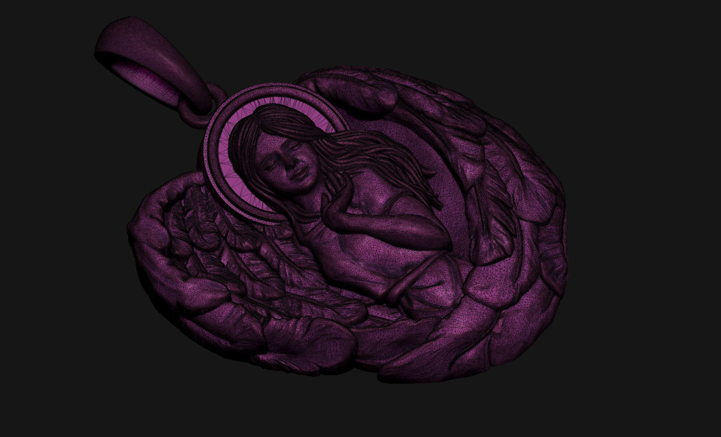 Angel Pendant Medallion 3D print model_13