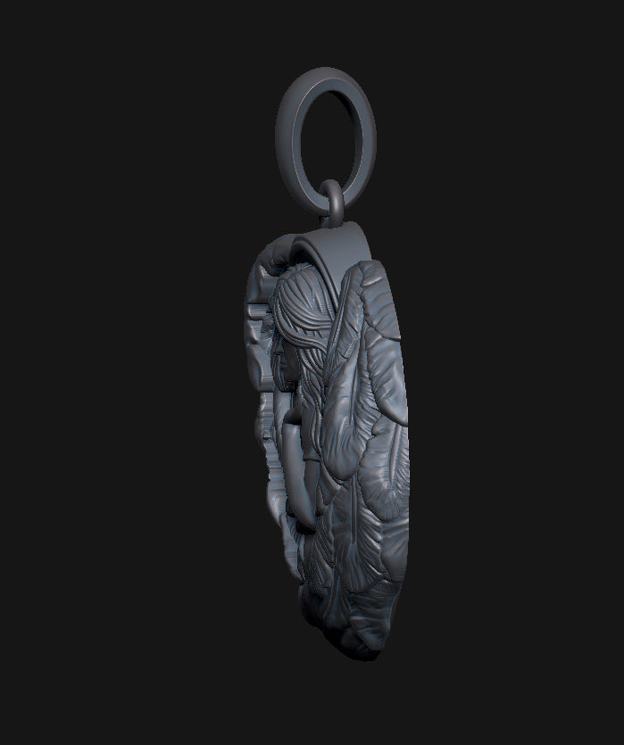 Angel Pendant Medallion 3D print model_5