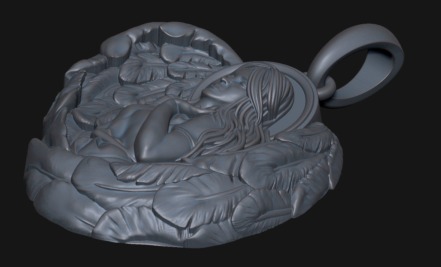 Angel Pendant Medallion 3D print model_14