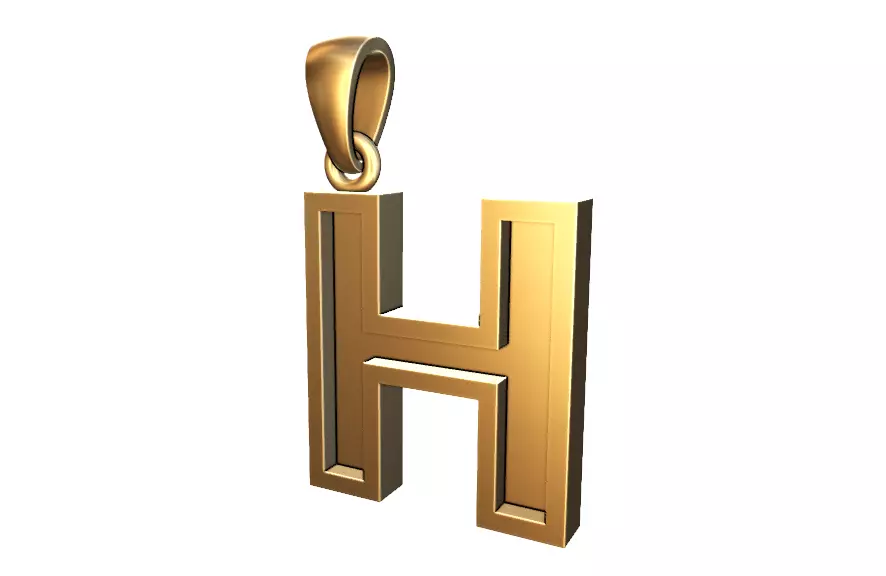 marquee style initial letter H pendant 3D print model