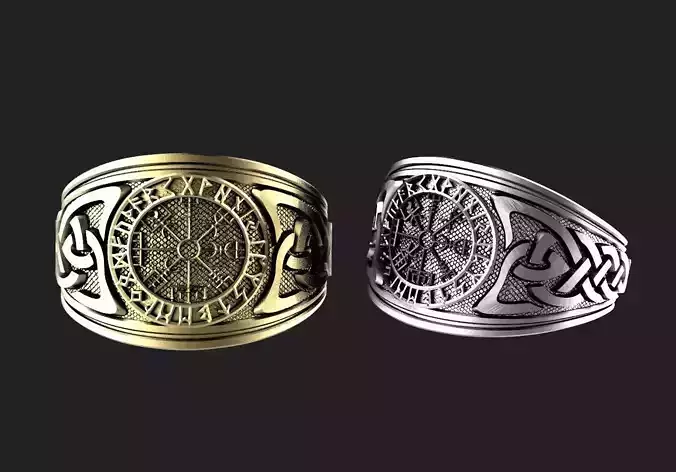 Vegvisir viking ring