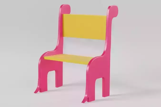 Cute Toy Chair In Pink and Yelllow