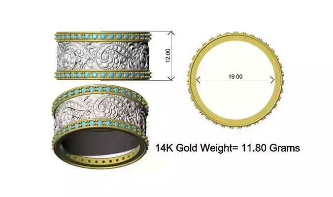 Floral Ring Band Diamond Jewelry Design 