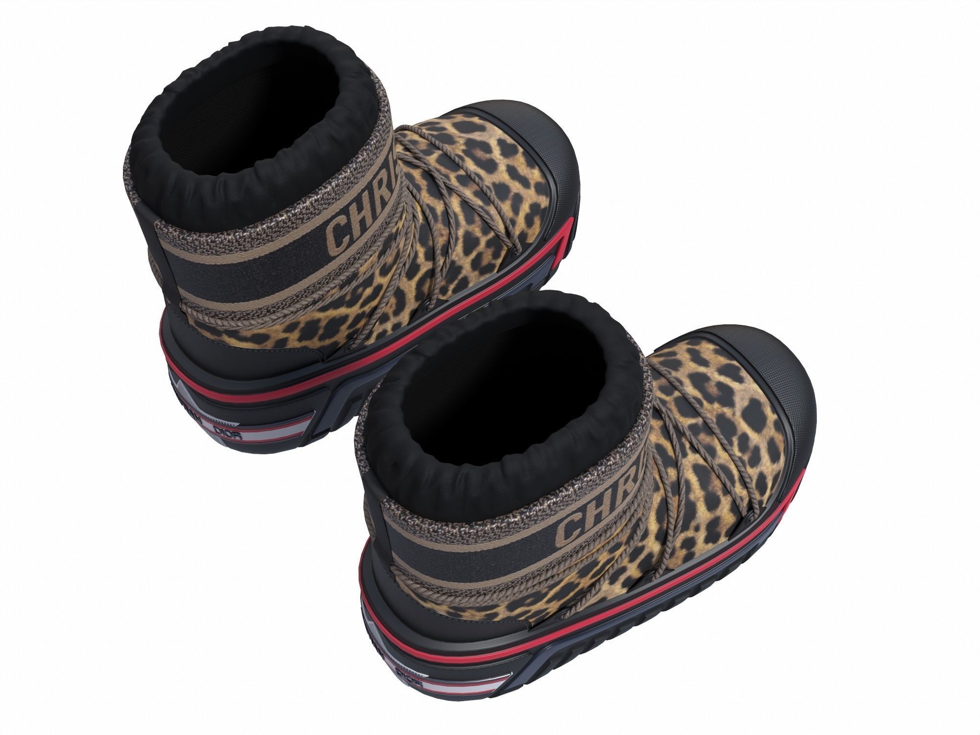 Dior Alps Snow Ankle Boots Black Low-poly 3D model_5