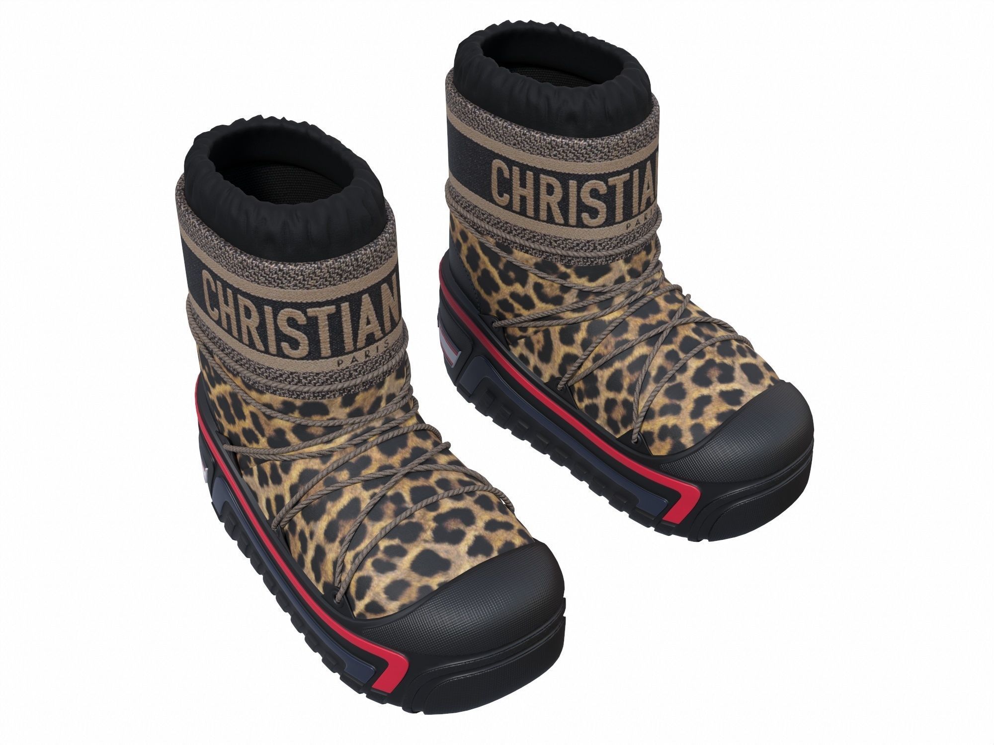 Dior Alps Snow Ankle Boots Black Low-poly 3D model_1