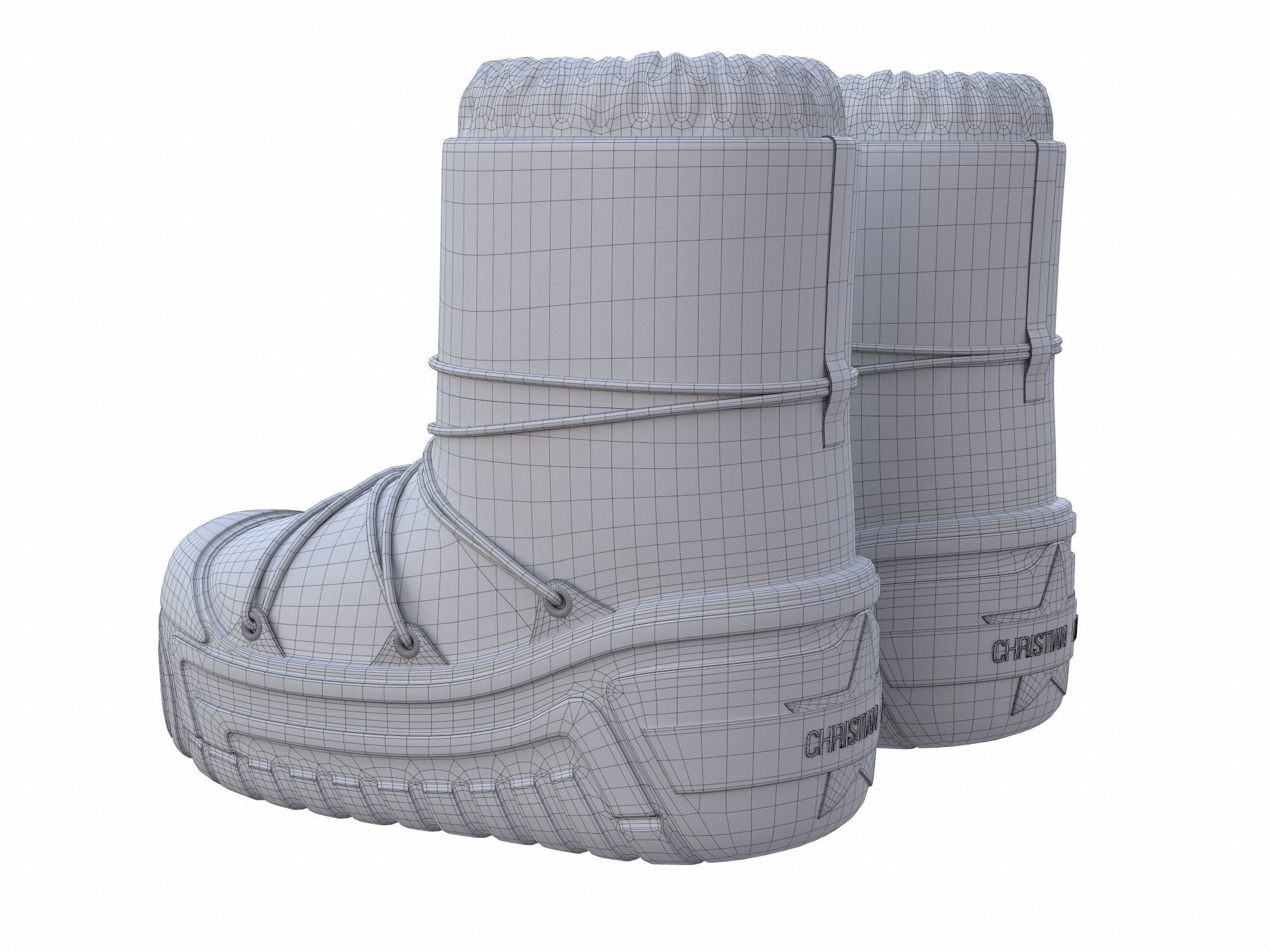 Dior Alps Snow Ankle Boots Black Low-poly 3D model_9