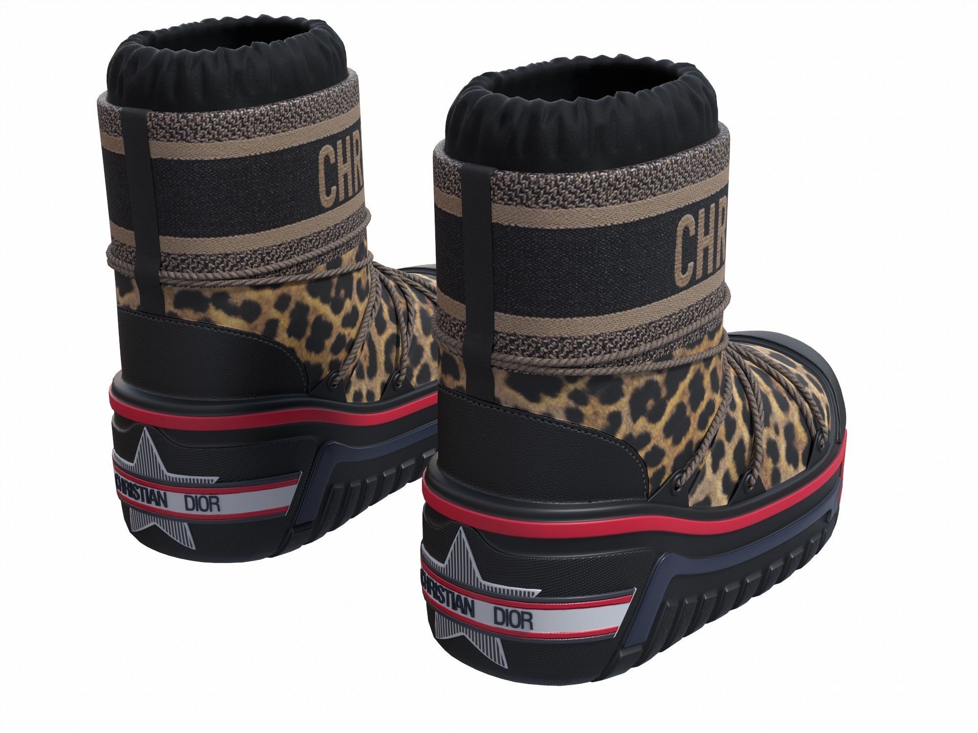 Dior Alps Snow Ankle Boots Black Low-poly 3D model_6