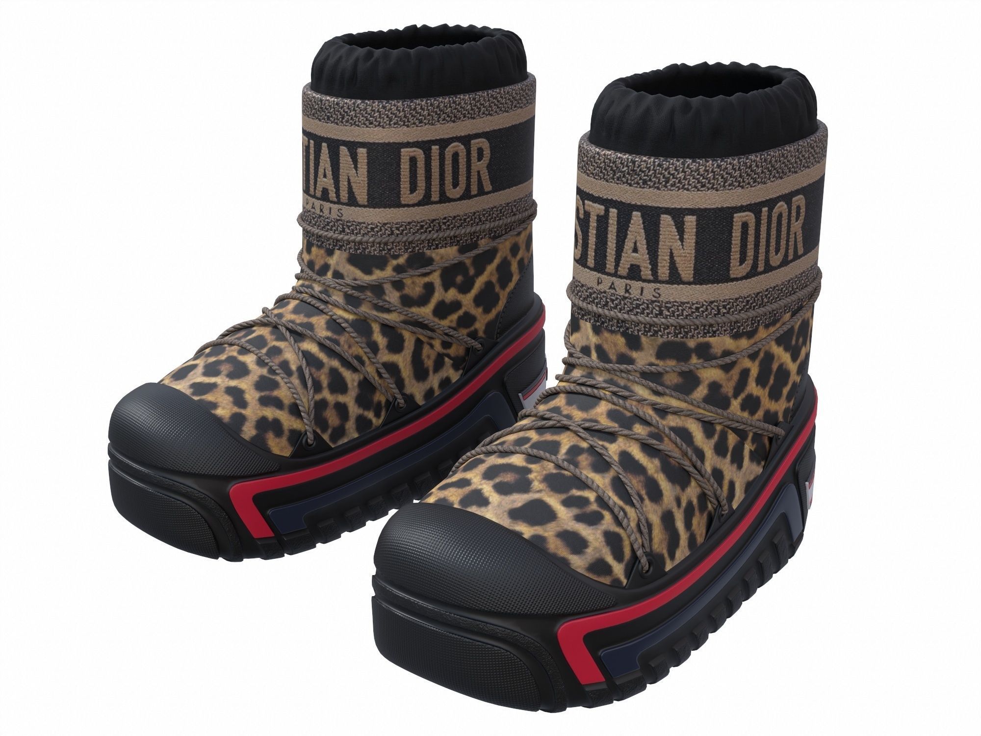 Dior Alps Snow Ankle Boots Black Low-poly 3D model_3