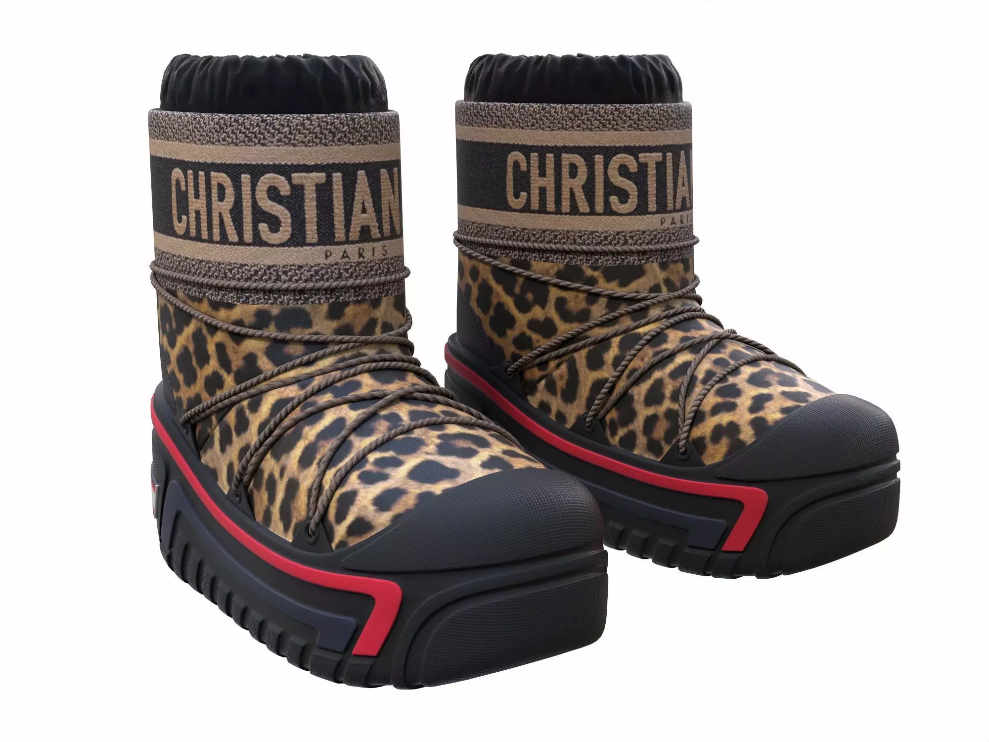 Dior Alps Snow Ankle Boots Black Low-poly 3D model_0