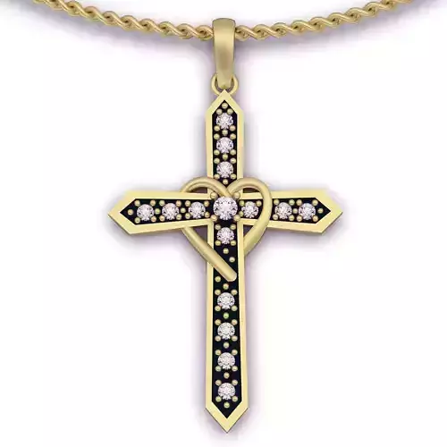 cross ring silver gold jewelry 3d printable model