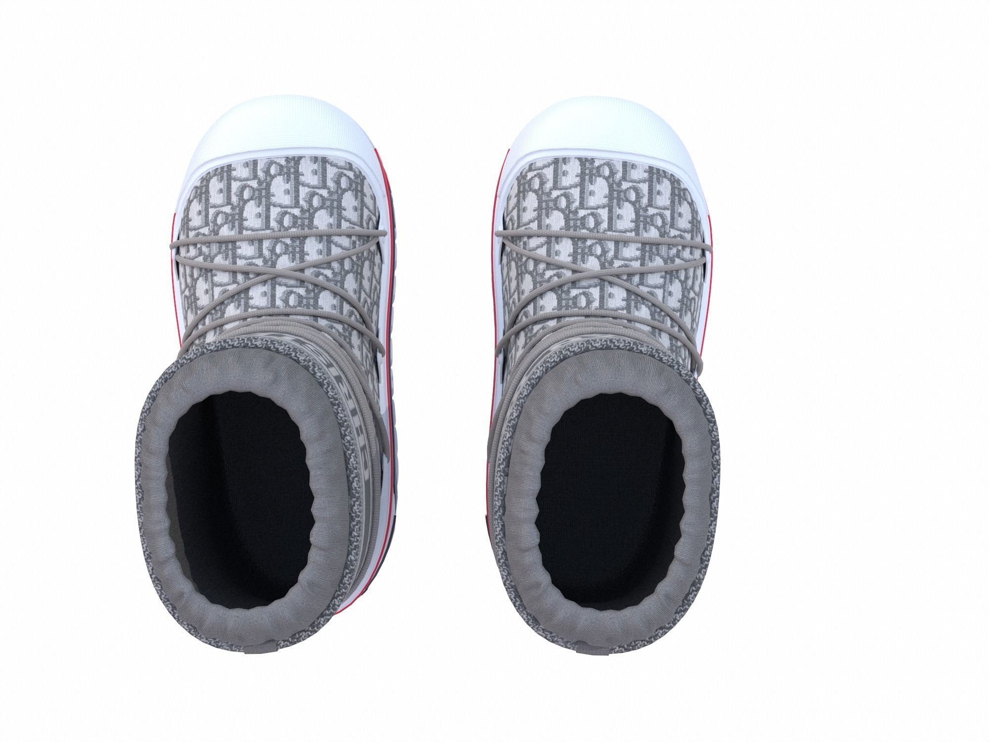Dior Alps Snow Ankle Boots Gray Low-poly 3D model_5