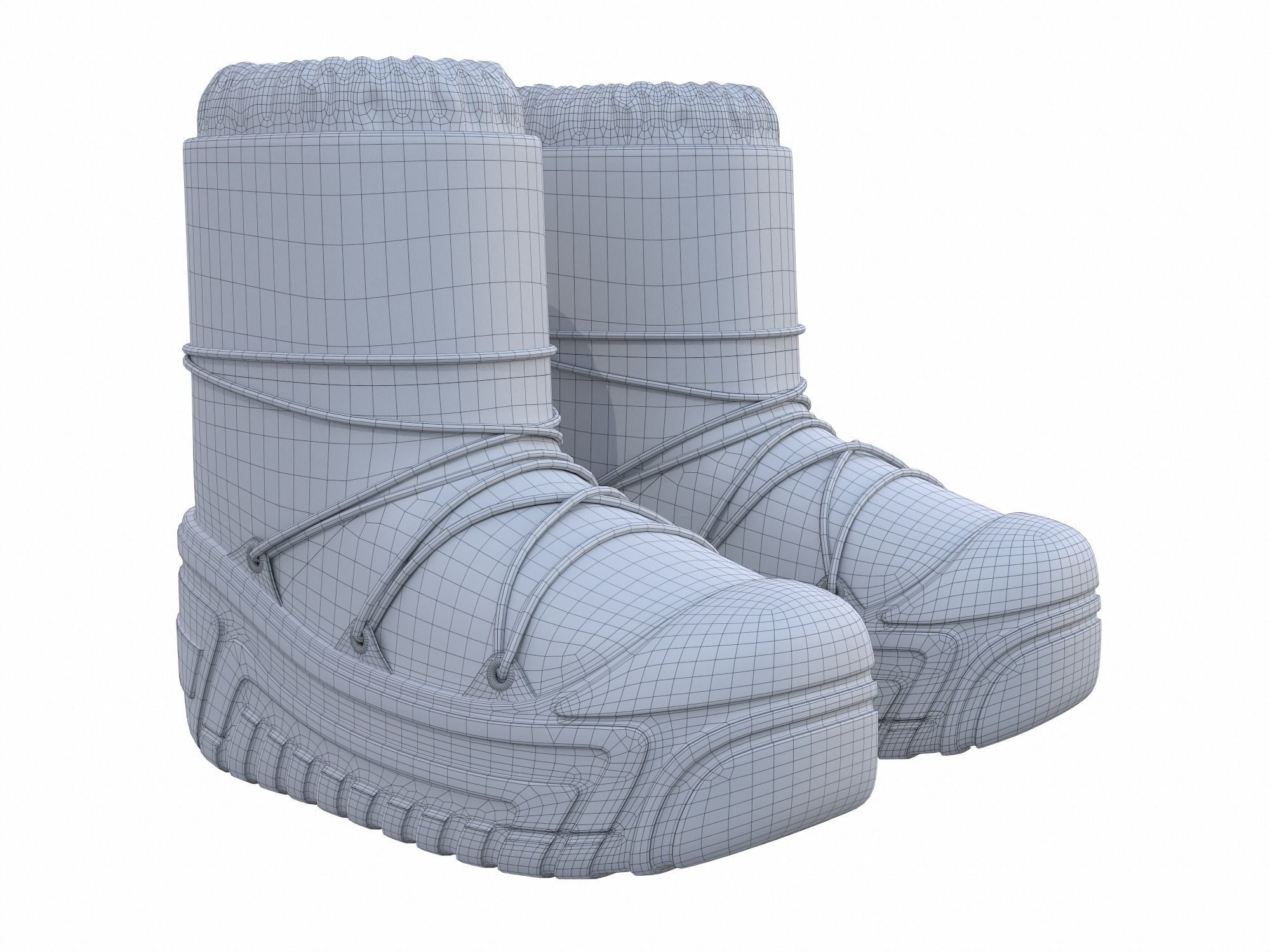 Dior Alps Snow Ankle Boots Gray Low-poly 3D model_7