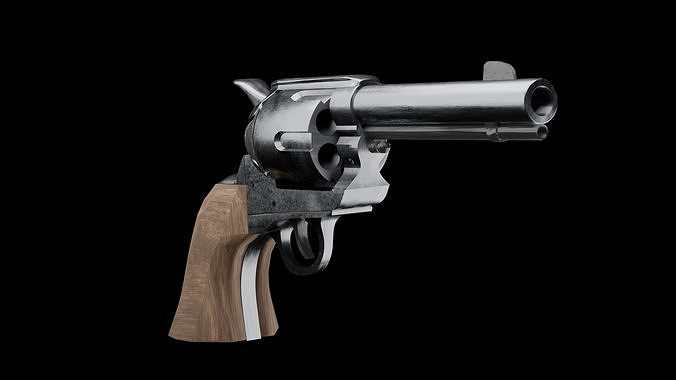 Revolver Low-poly 3D model