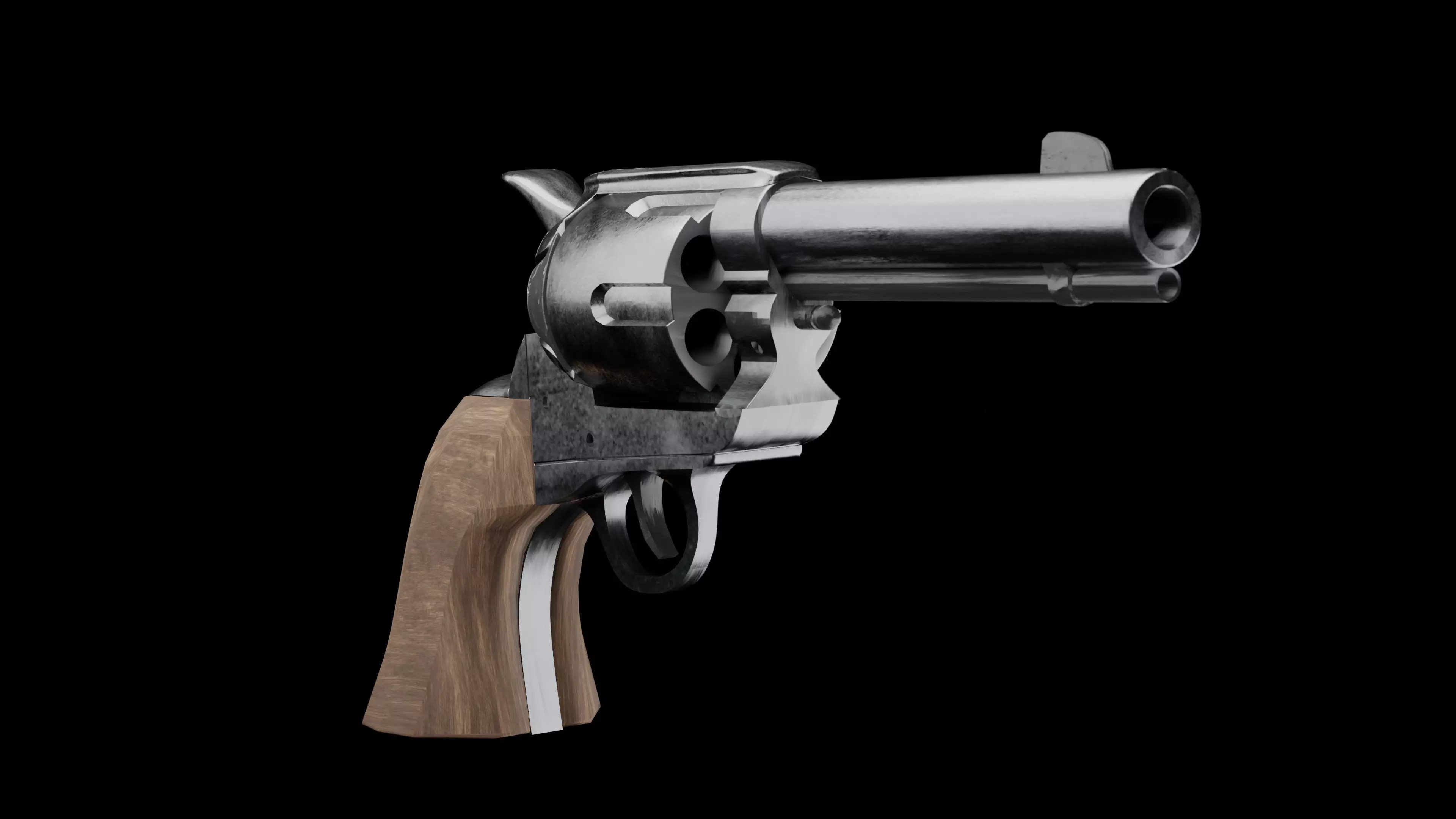 Revolver Low-poly 3D model