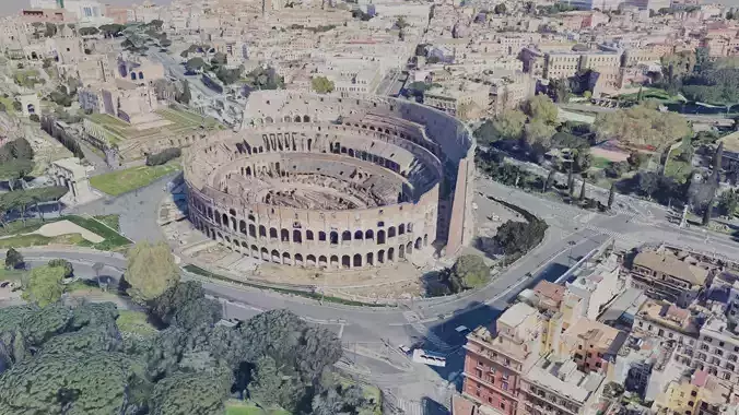  Roma City and Colosseum Realistic 