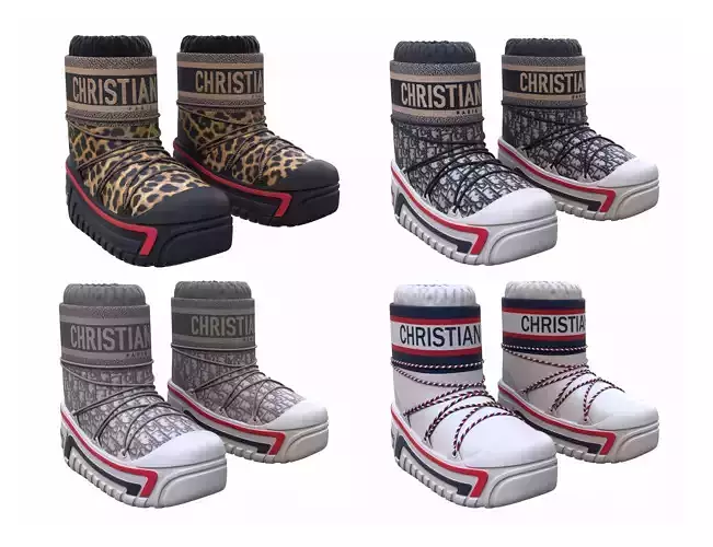 Dior Alps Snow Ankle Boots 3D Model Collection