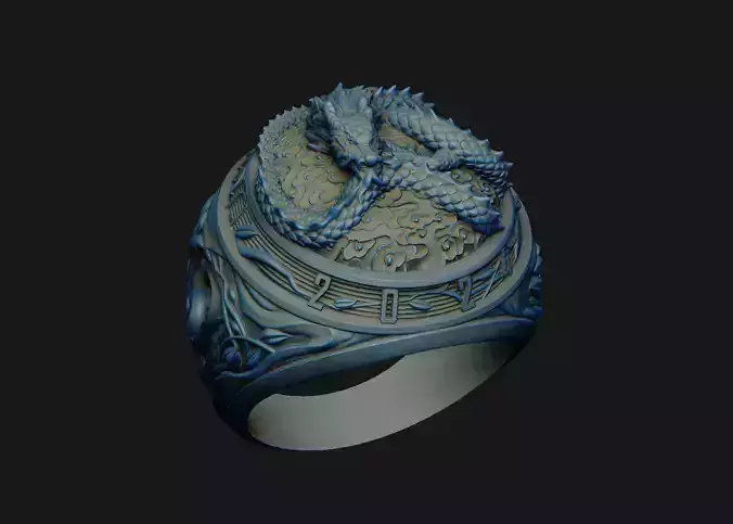 Dragon Ring or serpent monster Draconian Beast Wyvern Wyrm Drake