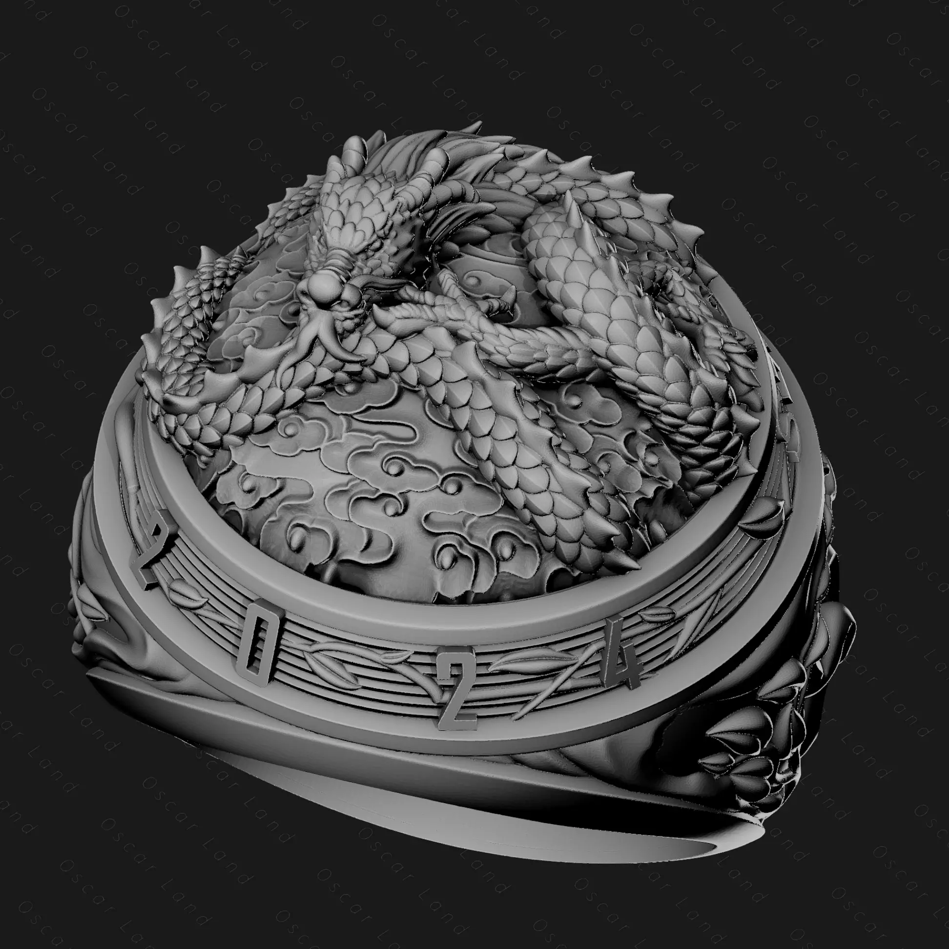 Dragon Ring or serpent monster Draconian Beast Wyvern Wyrm Drake 3D print model