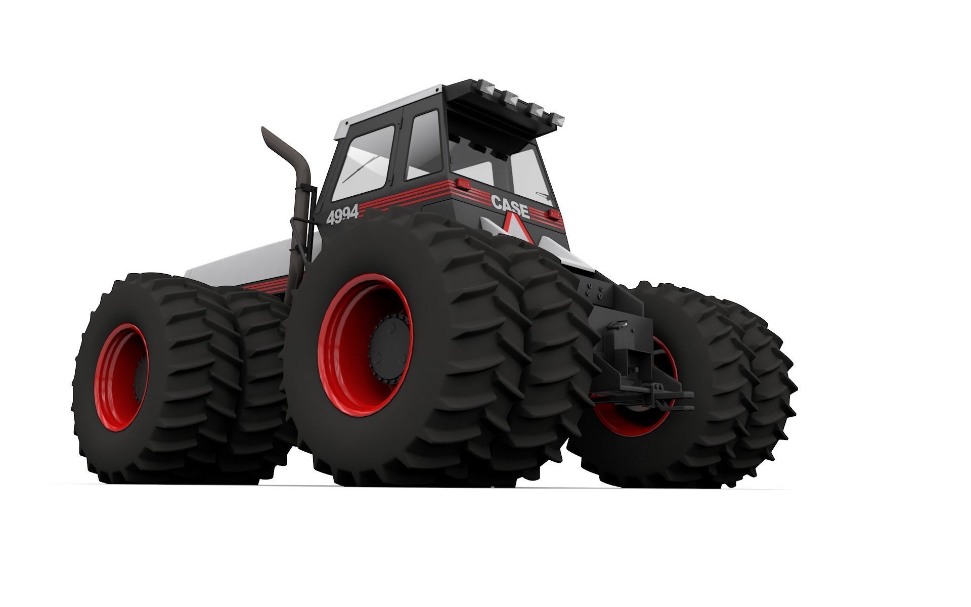 JI Case 4994 1984 Tractor White Version 3D model CGTrader