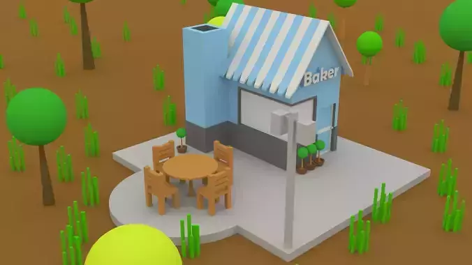 Low Poly Game Ready Bakery