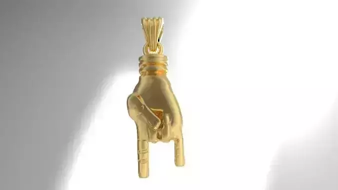 3D Mano Cornuto Good Luck Italian Pendant Jewelry  3D print model