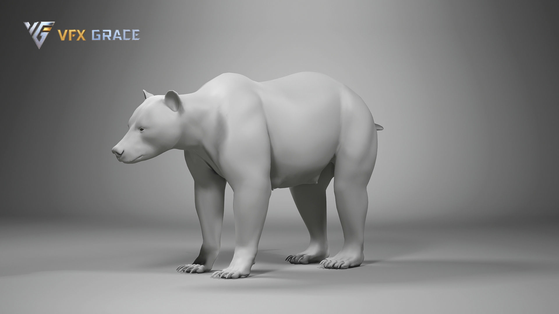 Brown Bear Female UE Character Asset 3D model_12