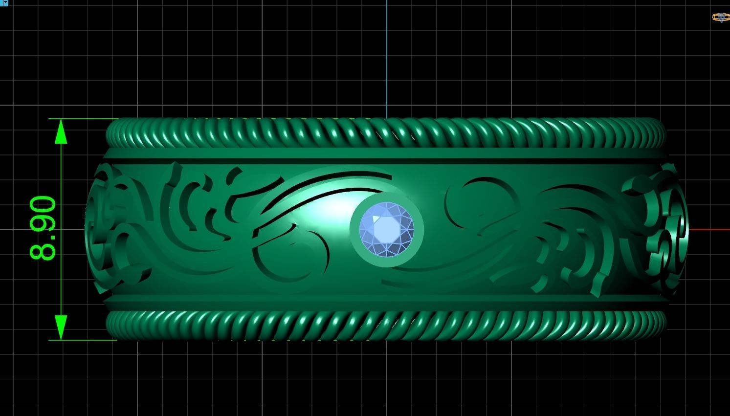 couples wedding ring with enamel and patterns 995 3D print model_31