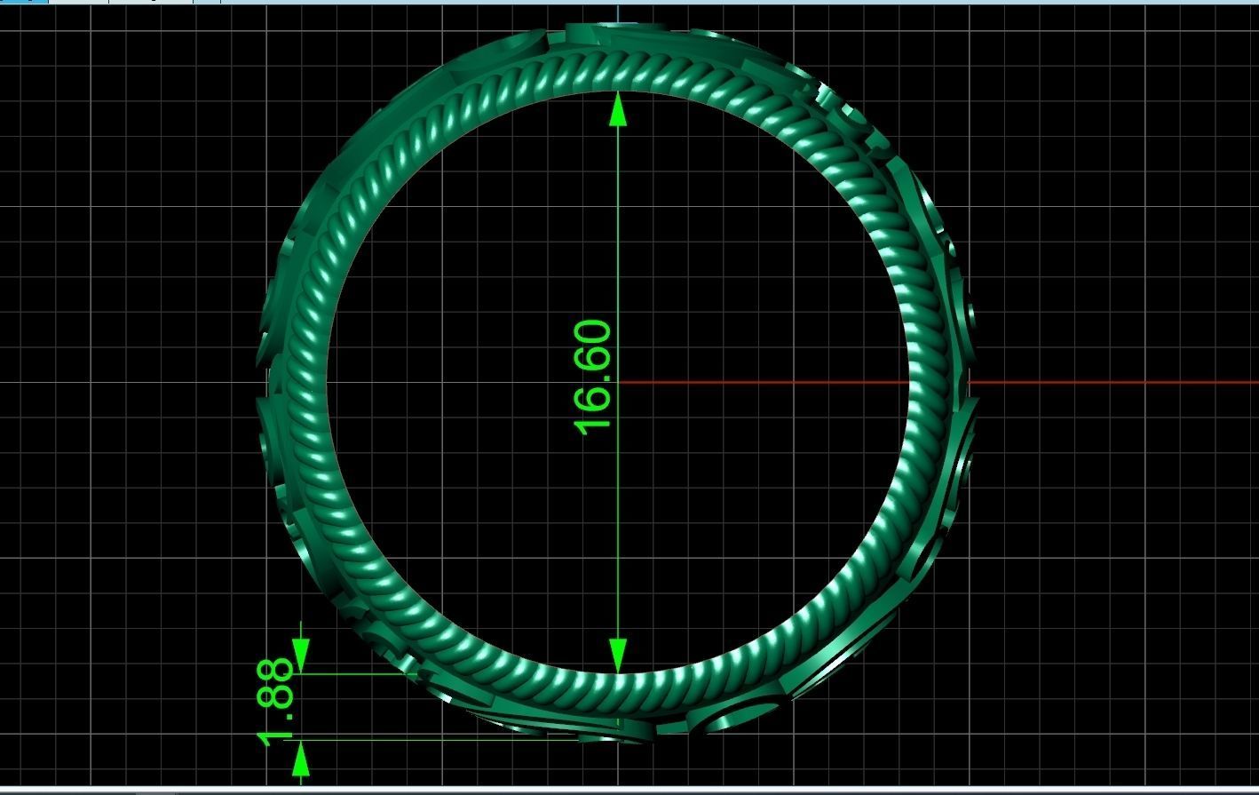 couples wedding ring with enamel and patterns 995 3D print model_38