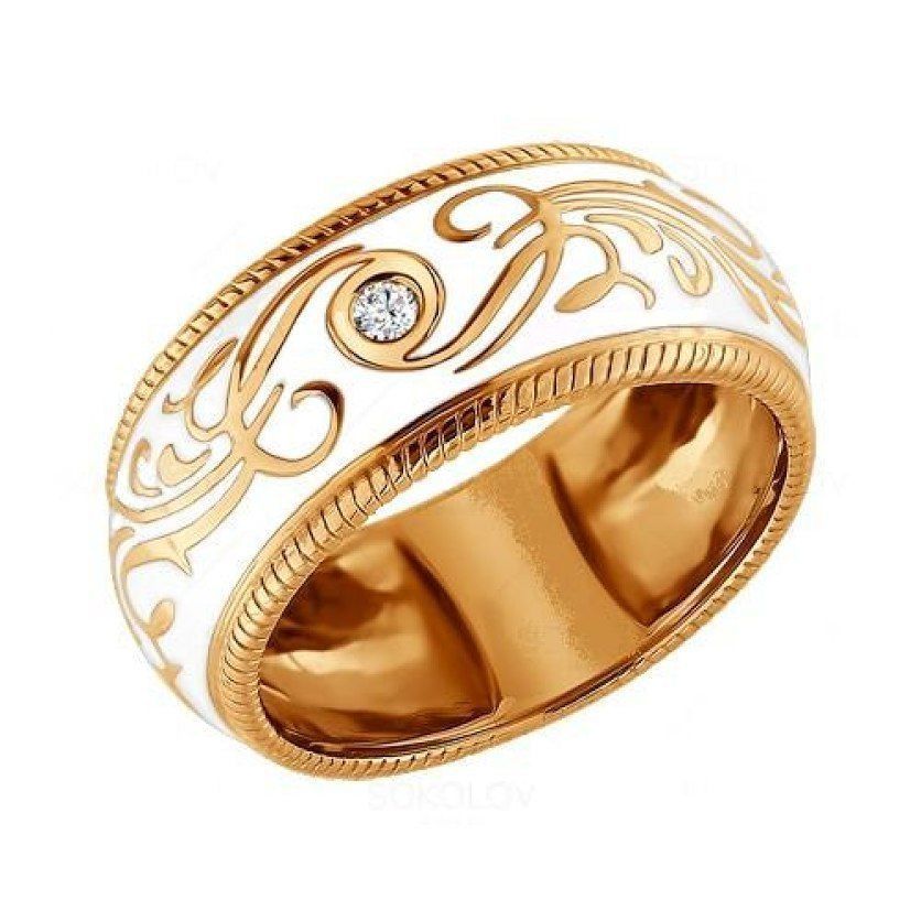 couples wedding ring with enamel and patterns 995 3D print model_18