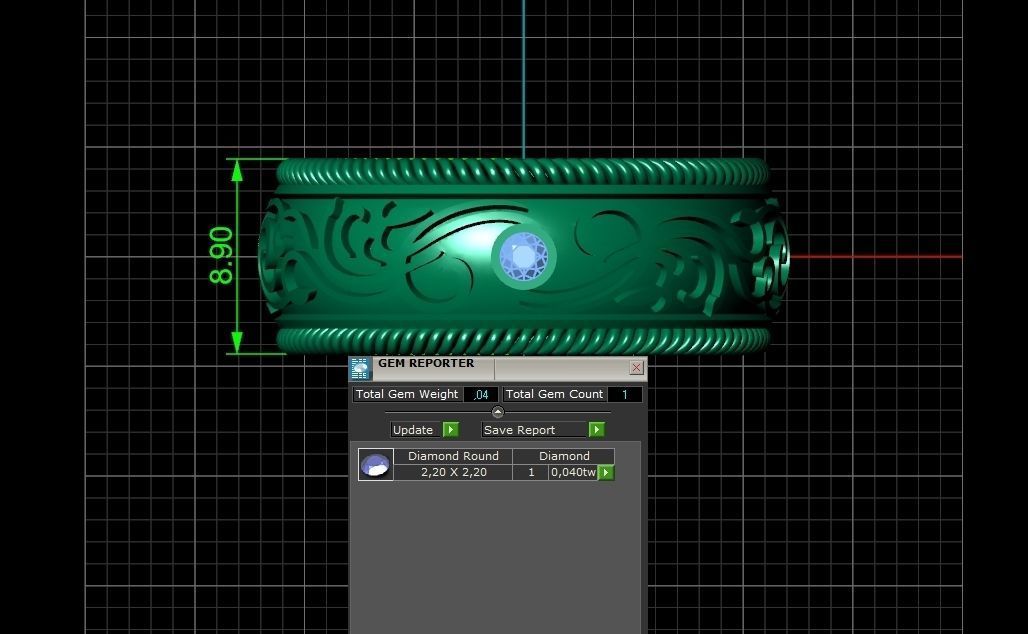 couples wedding ring with enamel and patterns 995 3D print model_8