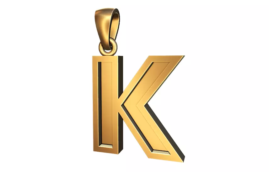 marquee style initial letter K pendant 3D print model