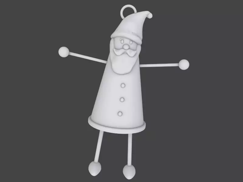 Santa toy ornament 3D print model_0